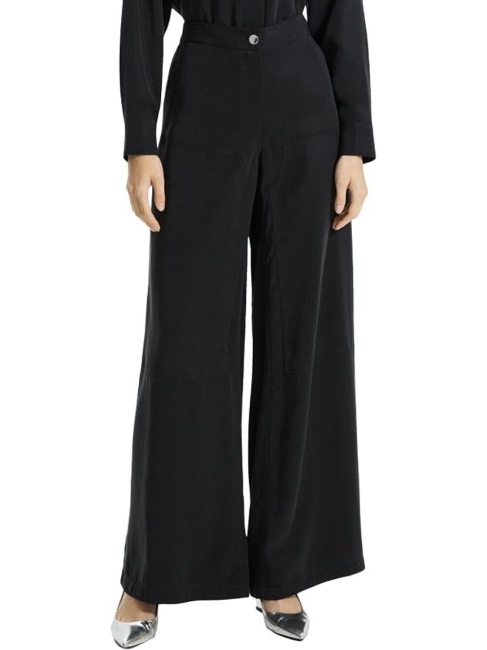 Theory Cargo Wide Pant Fluid Lyocell Black Size US 14 NEW NWT